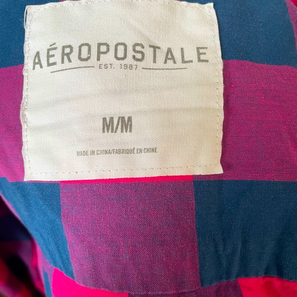 Mens Aeropostale M long sleeve Red plaid flannel shirt - Picture 3 of 4